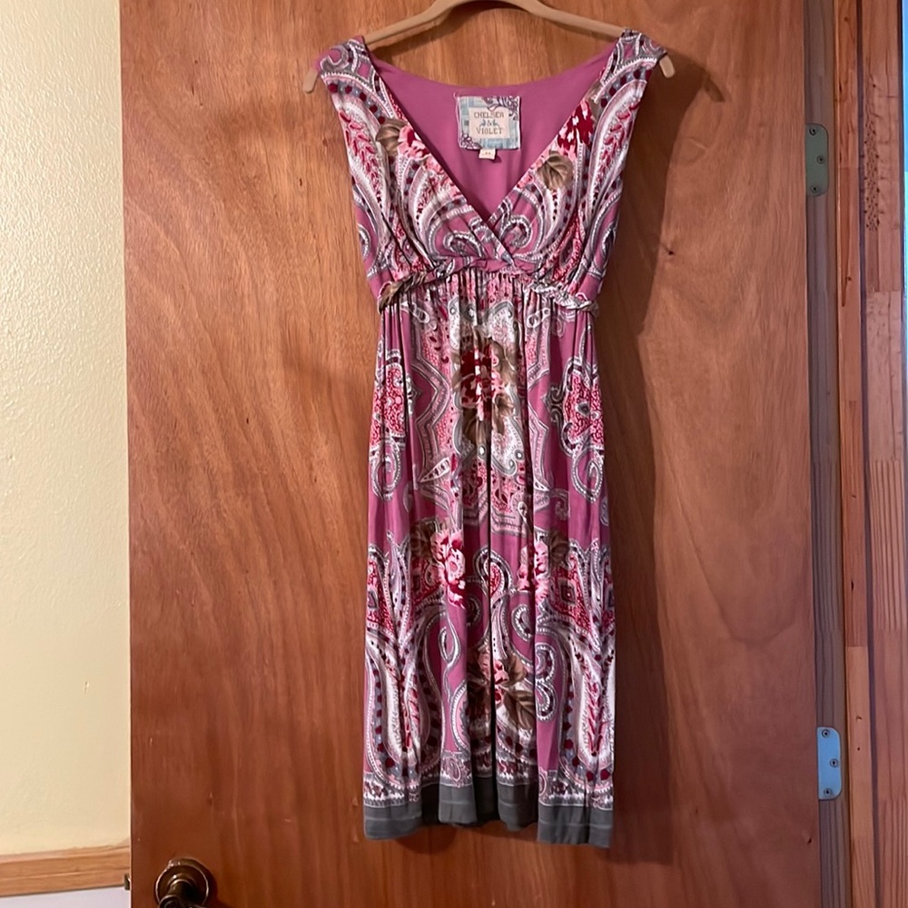 🎉3 for $30.🎉 Cute Chelsea & Violet summer dress, pinks, gray, wht, brn (mlb)